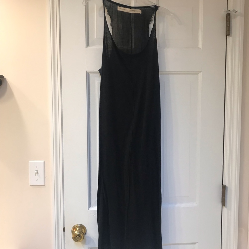 Raquel Allegra Basic black dress long distressed